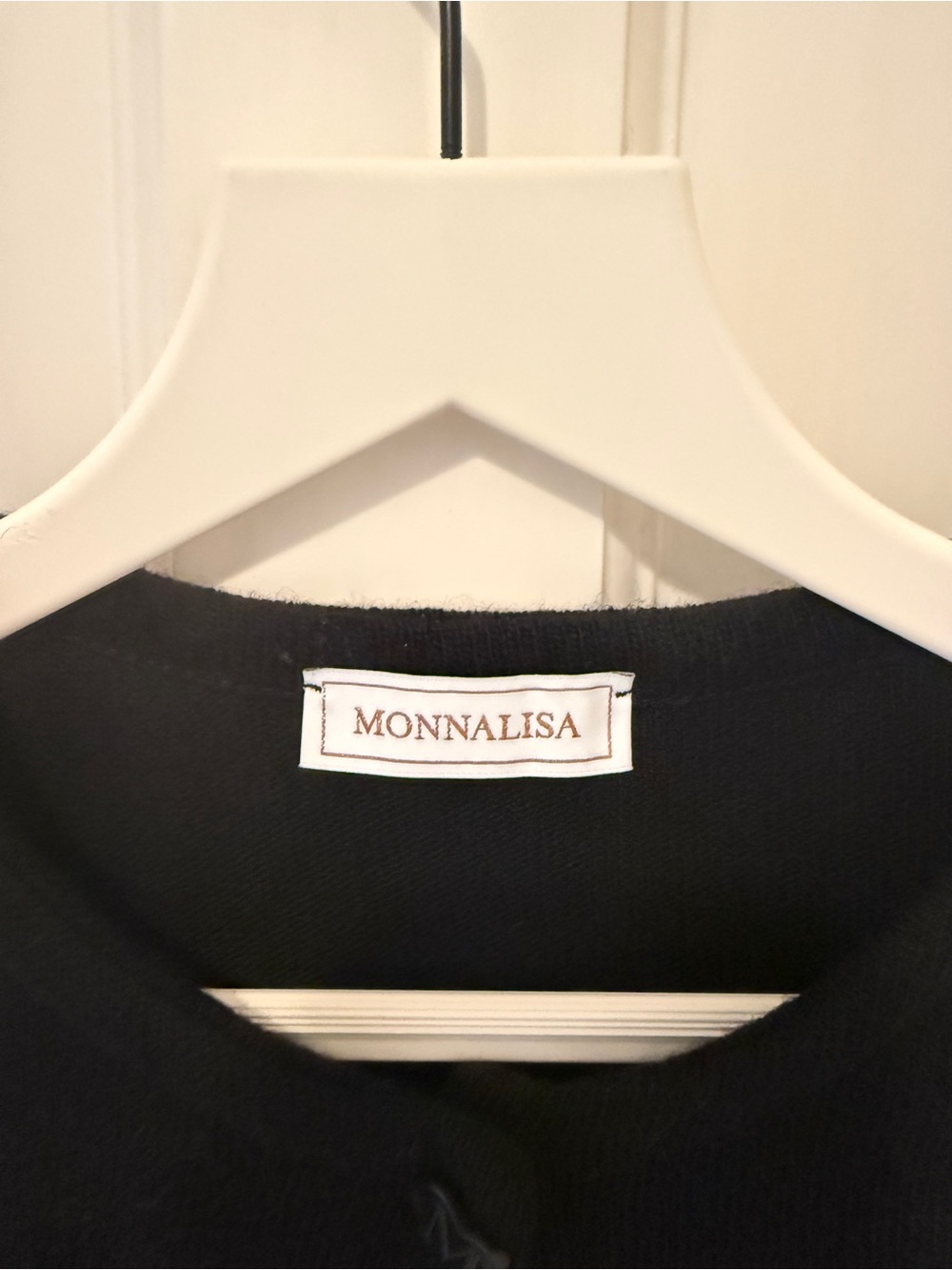 🖤 MONNALISA Girls Size 6 Black Cropped Bolero Cardigan 🩶